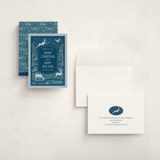 This is a evening holiday photo cards with standard by Paper Sun Studio called frosty forest printing on signature in grand