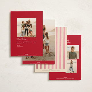 This is a rose holiday photo cards with standard by Jennifer Lew called sash printing on signature in grand