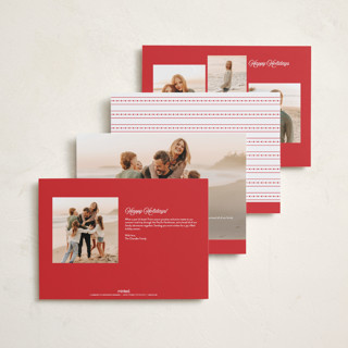 This is a candied apple holiday photo cards with standard by Olivia Raufman called dotted ribbon printing on recycled smooth signature in grand