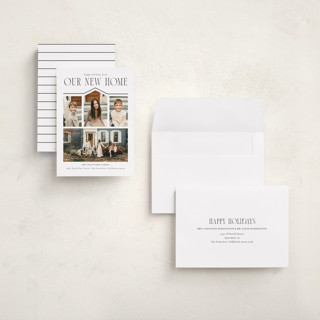 This is a snow holiday photo cards with standard by Angela Garrick called we moved printing on recycled smooth signature in grand