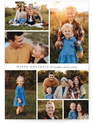 This is a snowflake holiday photo cards with standard by Jessica Williams called septet printing on recycled smooth signature in grand