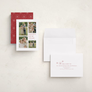 This is a berry holiday photo cards with standard by Jen Tips called all aglow printing on recycled smooth signature in grand