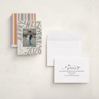 This is a pastel holiday photo cards with standard by letterfix called all fun printing on recycled smooth signature in grand