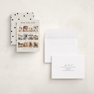 This is a crêpe holiday photo cards with standard by Olivia Williams called best year printing on recycled smooth signature in grand