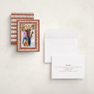 This is a gingerbread holiday photo cards with standard by Gwen Bedat called modern tapestry printing on recycled smooth signature in grand