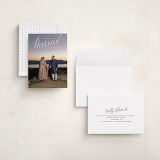 This is a snow holiday photo cards with standard by Nicoletta Savod called very married christmas printing on recycled smooth signature in grand