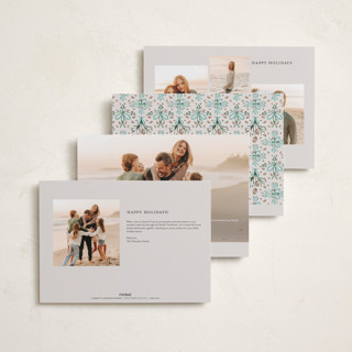 This is a aqua holiday photo cards with standard by Paper Sun Studio called festive folk frame printing on recycled smooth signature in grand