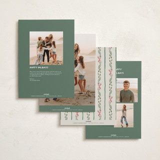This is a fir holiday photo cards with standard by Chris Griffith called holiday gingham printing on recycled smooth signature in grand