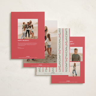 This is a cherry holiday photo cards with standard by Chris Griffith called holiday gingham printing on recycled smooth signature in grand