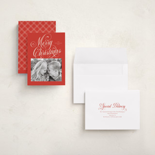 This is a candy apple holiday photo cards with standard by Jessica Williams called peppermint twist printing on signature in grand