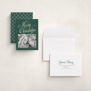 This is a balsam holiday photo cards with standard by Jessica Williams called peppermint twist printing on recycled smooth signature in grand