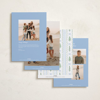 This is a blue jay holiday photo cards with standard by Creo Study called trees and bows printing on recycled smooth signature in grand