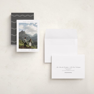 This is a snow holiday photo cards with standard by Nicole Walsh called scenic printing on recycled smooth signature in grand