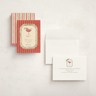 This is a candy cane holiday photo cards with standard by Susan Zinader called cheers to you printing on signature in grand