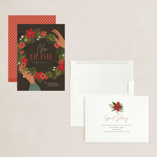 This is a ash holiday photo cards with standard by Susan Zinader called welcome wreath printing on signature in grand