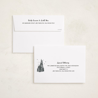 This is a midnight holiday photo cards with standard by Jenna Holcomb called snowy night printing on recycled smooth signature in grand
