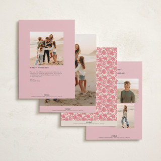 This is a santa suit holiday photo cards with standard by Creo Study called floral block print printing on recycled smooth signature in grand