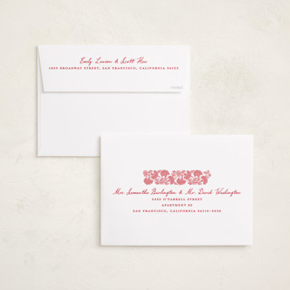 This is a santa suit holiday photo cards with standard by Creo Study called floral block print printing on recycled smooth signature in grand