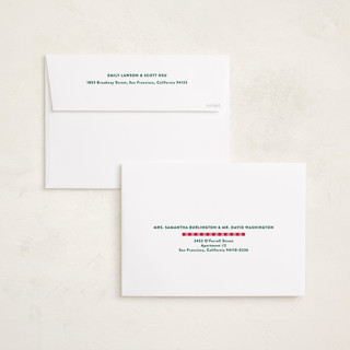 This is a candy cane holiday photo cards with standard by Shari Margolin called festive stripes printing on signature in grand