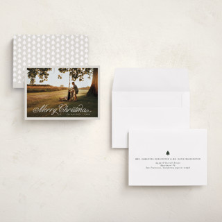 This is a marshmallow holiday photo cards with standard by Pati Cascino called noelle printing on recycled smooth signature in grand