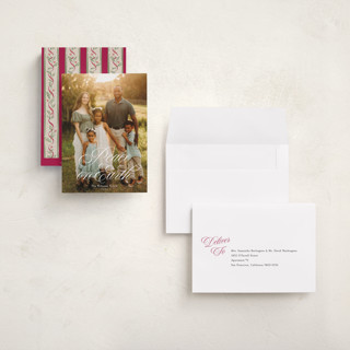 This is a snow holiday photo cards with standard by Robert and Stella called quinn printing on recycled smooth signature in grand