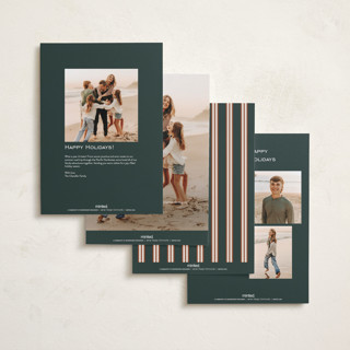 This is a pine holiday photo cards with standard by Kate Ahn called timeless stripe printing on recycled smooth signature in grand
