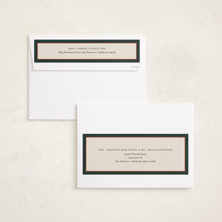 This is a pine holiday photo cards with standard by Kate Ahn called timeless stripe printing on recycled smooth signature in grand