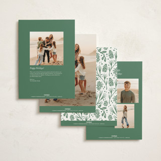 This is a wintergreen holiday photo cards with standard by Jennifer Wick called pines and pinecones printing on signature in grand