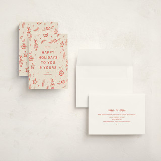 This is a tomato holiday photo cards with standard by Ani Somi called happy little holidays printing on signature in grand