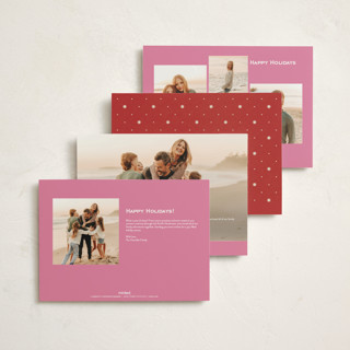 This is a ribbon candy holiday photo cards with standard by Wildfield Paper Co called retro candy stripe printing on signature in grand