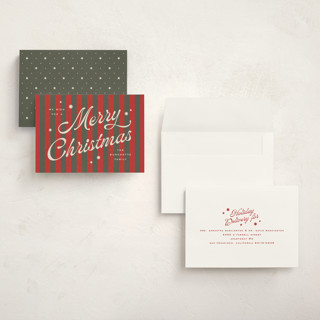 This is a garland holiday photo cards with standard by Wildfield Paper Co called retro candy stripe printing on signature in grand