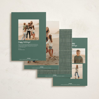 This is a juniper holiday photo cards with standard by Leah Bisch called gingham ribbon printing on signature in grand