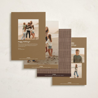 This is a spice holiday photo cards with standard by Leah Bisch called gingham ribbon printing on signature in grand