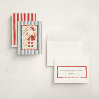 This is a wintermint holiday photo cards with standard by Teju Reval called greetings from santa printing on signature in grand