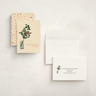 This is a champagne holiday photo cards with standard by Joanna Rosado called berries printing on signature in grand