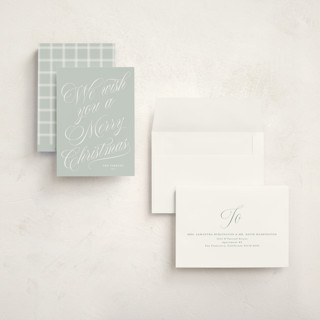 This is a frost holiday photo cards with standard by Kate Ahn called with flourish printing on signature in grand
