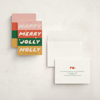 This is a retro holiday photo cards with standard by Ani Somi called cheerful greetings printing on signature in grand