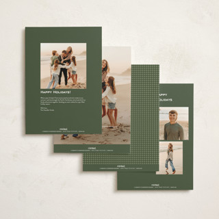 This is a forest holiday photo cards with standard by Ellen Schlegelmilch called gingham layers printing on signature in grand
