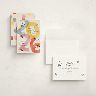 This is a party holiday photo cards with standard by Pixel and Hank called new year stars printing on signature in grand