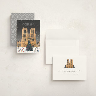 This is a slate holiday photo cards with standard by Jamie Alexander called notre dame printing on signature in grand