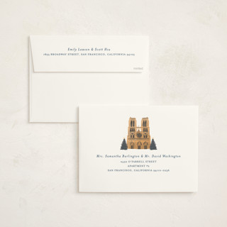 This is a midnight holiday photo cards with standard by Jamie Alexander called notre dame printing on signature in grand