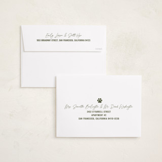 This is a evergreen holiday photo cards with standard by Brooke Chandler called our pack to yours printing on recycled smooth signature in grand