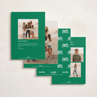 This is a seagreen holiday photo cards with standard by Phrosné Barwood called so retro printing on recycled smooth signature in grand
