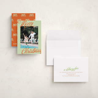 This is a retro holiday photo cards with standard by Phrosné Barwood called so retro printing on signature in grand