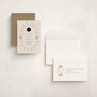 This is a eggnog holiday photo cards with standard by Leah Bisch called thankful for you printing on signature in grand