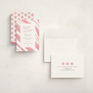 This is a candy holiday photo cards with standard by Erika Firm called peppermint border printing on signature in grand