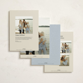 This is a ivory holiday photo cards with standard by Becky Nimoy called christmas tree chart printing on signature in grand