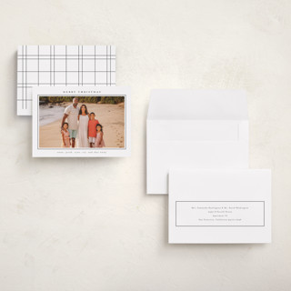 This is a snow holiday photo cards with standard by Nicole Walsh called minimalist frame printing on recycled smooth signature in grand