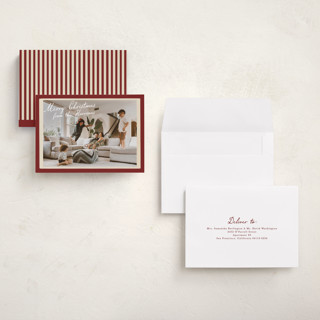 This is a berry holiday photo cards with standard by Maja Cunningham called vintage photo card printing on recycled smooth signature in grand