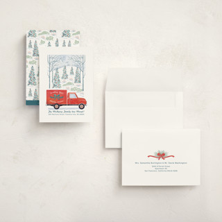 This is a pomegranate holiday photo cards with standard by Paper Sun Studio called moving along printing on signature in grand